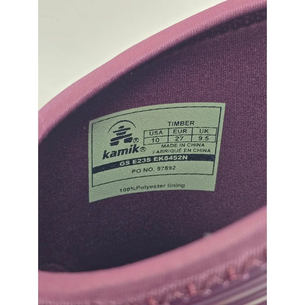Kamik Timber Snow Boot Toddler 10 Grape Raisin Waterproof Insulated - New